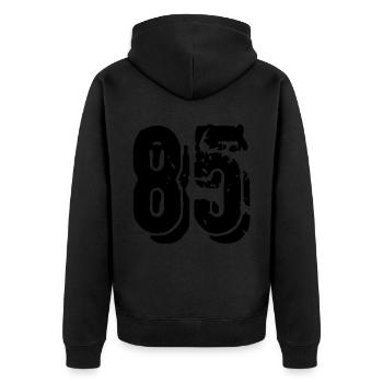 85 number jersey - Unisex Premium Organic Zip Hoodie - black - Back - Nico (187cm)