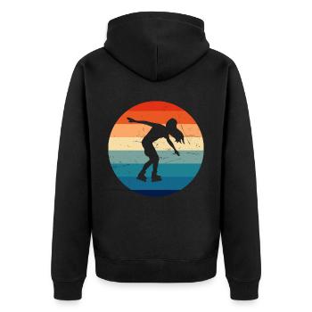 Roller Skate Men Women's Rollerskate Roller Skating - Unisex Premium Organic Zip Hoodie - black - Back - Nico (187cm)