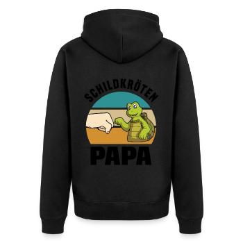 Schildkröten - Unisex Premium Bio Zip Hoodie - Schwarz - Hinten - Nico (187cm)