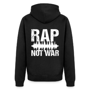 Rap Not War Peace Hip Hop Music Rap - Unisex Premium Organic Zip Hoodie - black - Back - Nico (187cm)