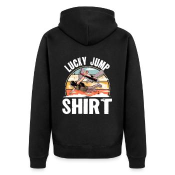 Skydiving Parachuting Parachute - Unisex Premium Organic Zip Hoodie - black - Back - Nico (187cm)