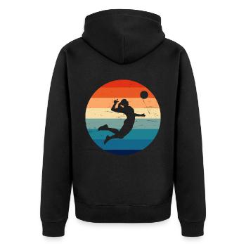 Joueur de volleyball masculin Volleyball féminin Volleyball féminin - Veste à capuche bio Premium Unisexe - noir - Dos - Nico (187cm)