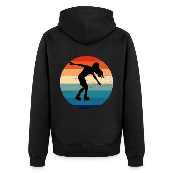 Roller Skating Roller Skating Roller Skates - Unisex Premium Bio Zip Hoodie - Schwarz - Hinten - Nico (187cm)