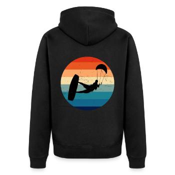 Kitesurfing Kiting Kite Kitesurfer Kitesurfing - Unisex Premium Organic Zip Hoodie - black - Back - Nico (187cm)