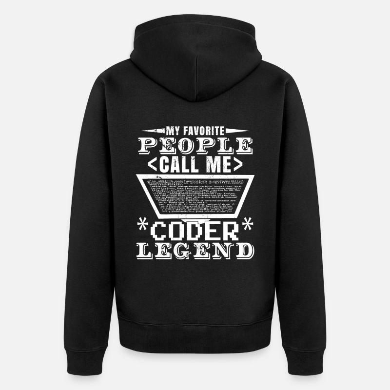 Coder Legend - Unisex Premium Organic Zip Hoodie - black