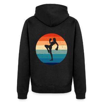 Kickboxing Femmes Boxe Kickboxing Hommes - Veste à capuche bio Premium Unisexe - noir - Dos - Nico (187cm)