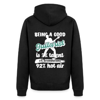 Guitarist - Unisex Premium Organic Zip Hoodie - black - Back - Nico (187cm)