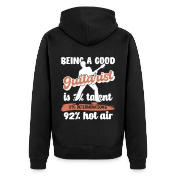 Spruch lustig Gitarrenspieler - Unisex Premium Bio Zip Hoodie - Schwarz - Hinten - Nico (187cm)