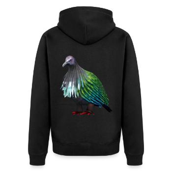 Illustration de pigeon grue - Veste à capuche bio Premium Unisexe - noir - Dos - Nico (187cm)