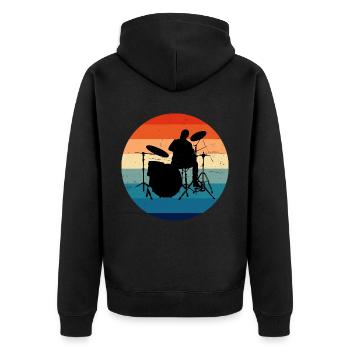 Percussionist Drummer Drums Playing Drums - Unisex Premium Organic Zip Hoodie - black - Back - Nico (187cm)