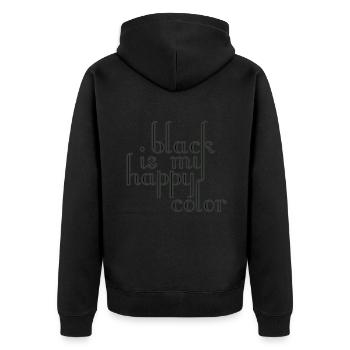 black is my happy color schwarz lieblingsfarbe - Unisex Premium Bio Zip Hoodie - Schwarz - Hinten - Nico (187cm)
