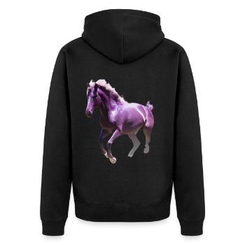 Cheval coloré - Veste à capuche bio Premium Unisexe - noir - Dos - Nico (187cm)