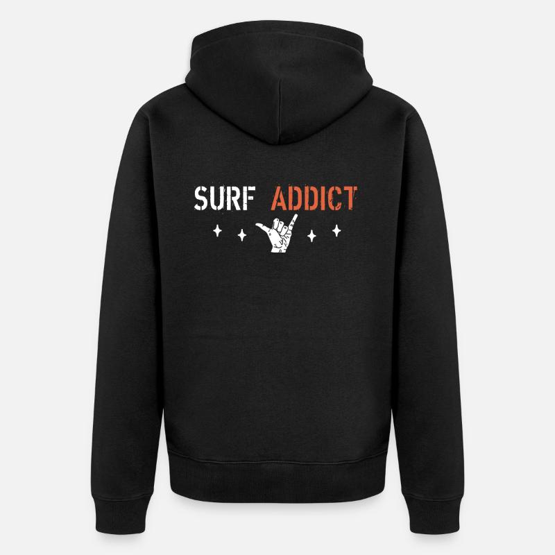 surf addict - Veste à capuche bio Premium Unisexe - noir