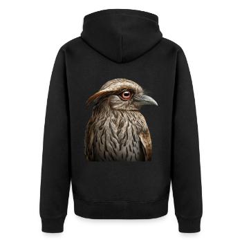 Potoo Bird Illustration - Unisex Premium Organic Zip Hoodie - black - Back - Nico (187cm)