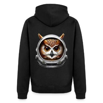 Hibou astronaute - Veste à capuche bio Premium Unisexe - noir - Dos - Nico (187cm)