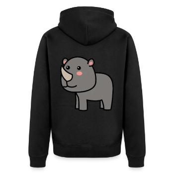 Rhinocéros Comic Animal - Veste à capuche bio Premium Unisexe - noir - Dos - Nico (187cm)