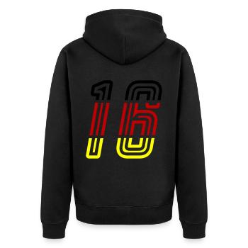 16 Symbole numérique Allemagne - Veste à capuche bio Premium Unisexe - noir - Dos - Nico (187cm)