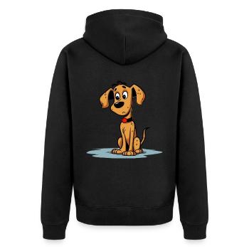 Conception de chien mignon pour les propriétaires de chiens - Veste à capuche bio Premium Unisexe - noir - Dos - Nico (187cm)