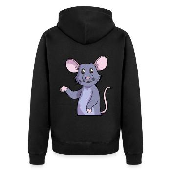 Ratte Haustier | Nagetiere Tiere Ratten Geschenke - Unisex Premium Bio Zip Hoodie - Schwarz - Hinten - Nico (187cm)