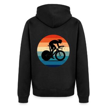 Vélo de route Vélo de route Cyclisme de route Cycliste de route - Veste à capuche bio Premium Unisexe - noir - Dos - Nico (187cm)