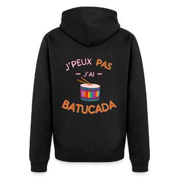 J peux pas j ai Batucada - Veste à capuche bio Premium Unisexe - noir - Dos - Nico (187cm)