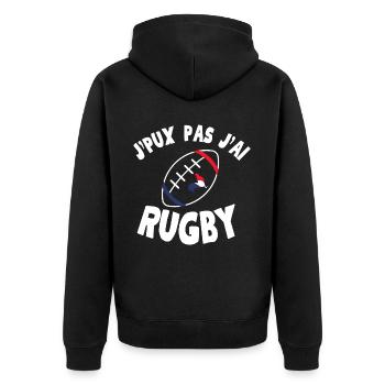 J peux pas j ai Rugby - Veste à capuche bio Premium Unisexe - noir - Dos - Nico (187cm)