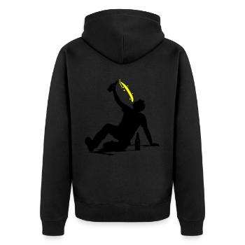Boire de la bière Silhouette - Veste à capuche bio Premium Unisexe - noir - Dos - Nico (187cm)