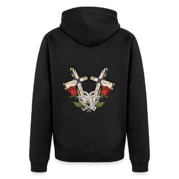 Halloween Horror Vampire Cross - Unisex Premium Organic Zip Hoodie - black - Back - Nico (187cm)