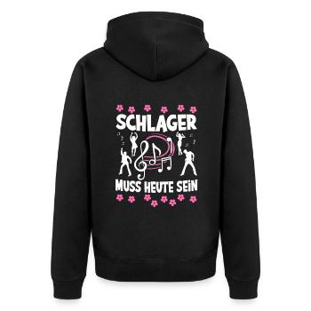 Schlager Tshirt Women's Schlager Party Costume Party - Unisex Premium Organic Zip Hoodie - black - Back - Nico (187cm)