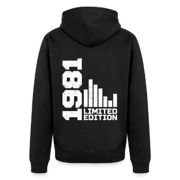 Vintage 1981 Birthday Gift 1981 Year 1981 - Unisex Premium Organic Zip Hoodie - black - Back - Nico (187cm)