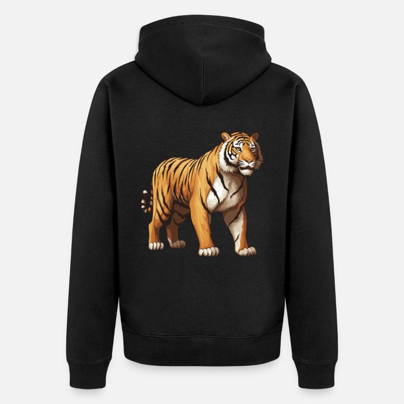 Animal tigre - Veste à capuche bio Premium Unisexe - noir