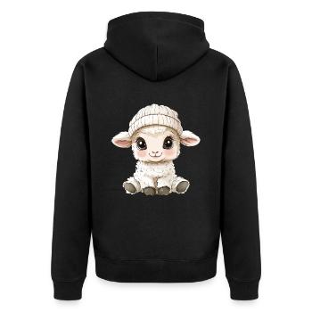 mouton mignon mignon bébé enfants animal agneau dessin animé - Veste à capuche bio Premium Unisexe - noir - Dos - Nico (187cm)