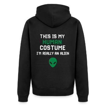 Alien UFO Aliens Außerirdischer - Unisex Premium Organic Zip Hoodie - black - Back - Nico (187cm)