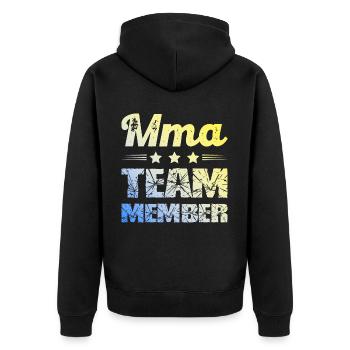 Mma Team - Unisex Premium Bio Zip Hoodie - Schwarz - Hinten - Nico (187cm)