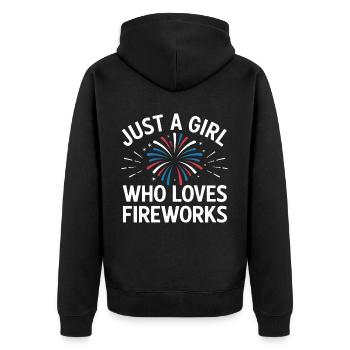 Pyrotechnics Fireworks Pyrotechnics - Unisex Premium Organic Zip Hoodie - black - Back - Nico (187cm)