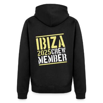 L’équipage d’Ibiza 2025 - Veste à capuche bio Premium Unisexe - noir - Dos - Nico (187cm)