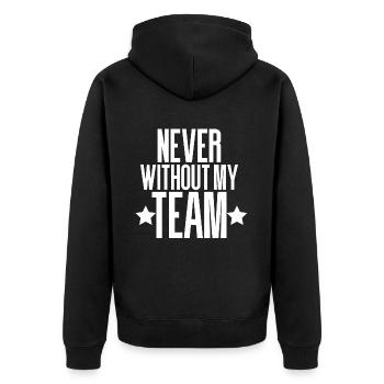 JAMAIS SANS MON ÉQUIPE - Veste à capuche bio Premium Unisexe - noir - Dos - Nico (187cm)