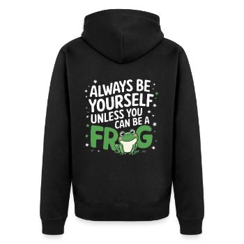 Grenouille Crapaud - Veste à capuche bio Premium Unisexe - noir - Dos - Nico (187cm)