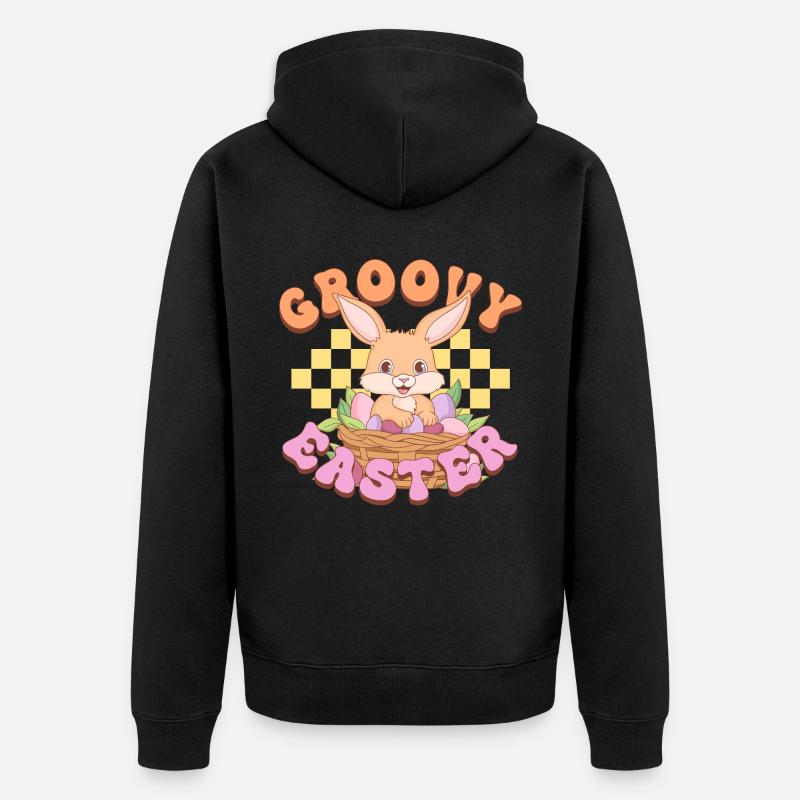 Groovy Easter - Unisex Premium Bio Zip Hoodie - Schwarz