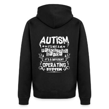 Chemise de sensibilisation à l'autisme - Veste à capuche bio Premium Unisexe - noir - Dos - Nico (187cm)