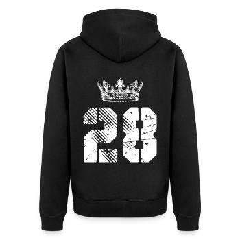 28 Couronne numérique - Veste à capuche bio Premium Unisexe - noir - Dos - Nico (187cm)