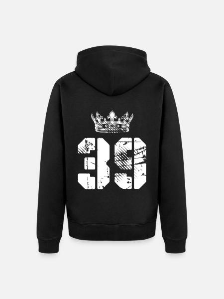 39 Number crown - Unisex Premium Organic Zip Hoodie - black