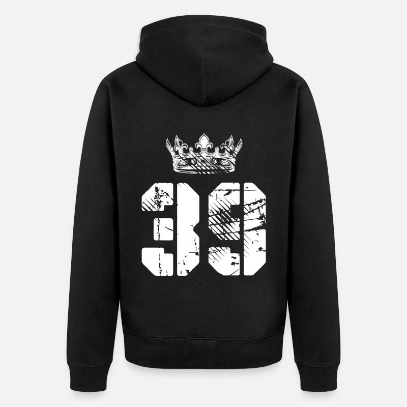 39 Couronne numérique - Veste à capuche bio Premium Unisexe - noir