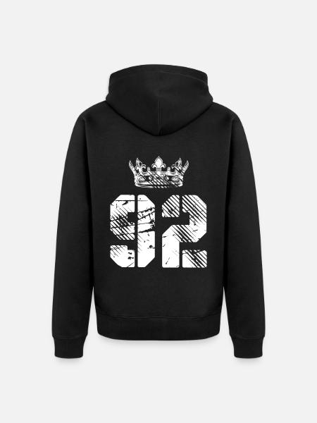 92 Number crown - Unisex Premium Organic Zip Hoodie - black