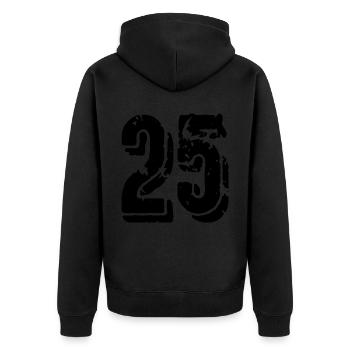 25 number jersey - Unisex Premium Organic Zip Hoodie - black - Back - Nico (187cm)