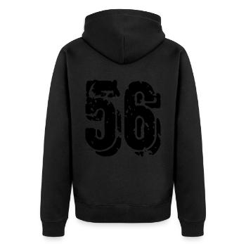 Maillot numéro 56 - Veste à capuche bio Premium Unisexe - noir - Dos - Nico (187cm)
