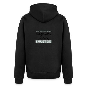Les montagnes appellent - je dois y aller - le cool - Veste à capuche bio Premium Unisexe - noir - Dos - Nico (187cm)