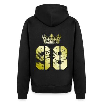 98 Couronne numérique - Veste à capuche bio Premium Unisexe - noir - Dos - Nico (187cm)