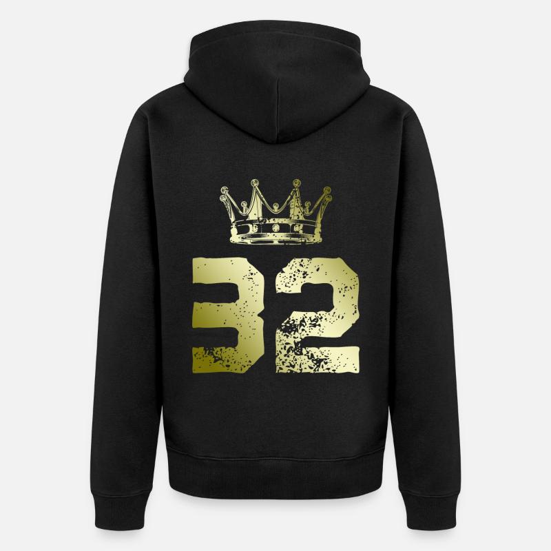 32 Couronne numérique - Veste à capuche bio Premium Unisexe - noir