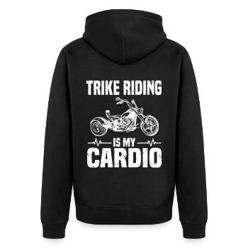 Trike - Unisex Premium Bio Zip Hoodie - Schwarz - Hinten - Nico (187cm)